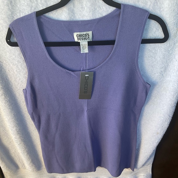 Chico’s Design Apparel Lucie 3 Sleeveless Knit Lilac Glaze; NWT; M/8 - Picture 2 of 10
